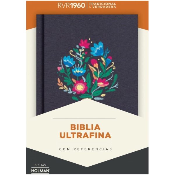 Biblia Letra Súper Gigante Rvr1960, Azul Bordado Sobre Tela - Image 4