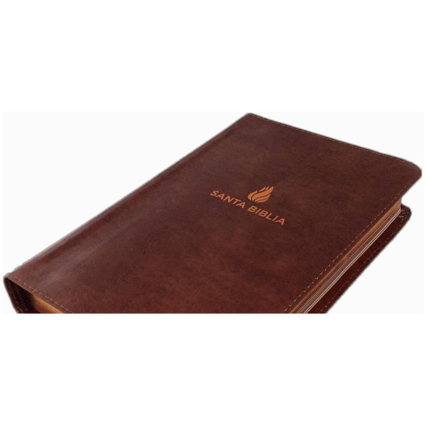 Biblia Compacta Letra Grande Rvr1960, Piel Fabricada Marrón - Image 3