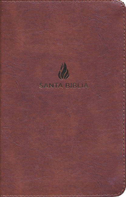 Rvr1960 Biblia Compacta Letra Grande Marrón, Piel Fabricada Con Índice