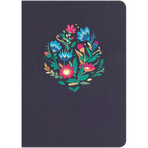 Biblia Compacta Rvr1960, Azul Bordado Sobre Tela
