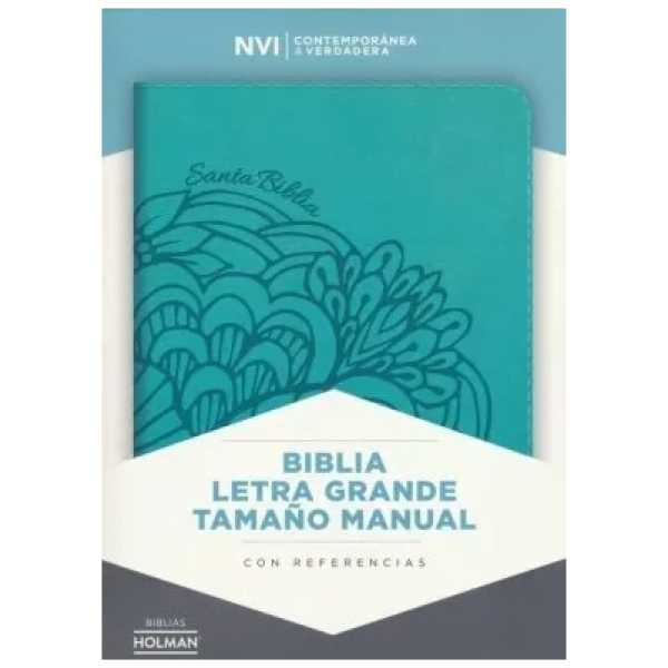 Biblia Tamaño Manual Letra Grande Nvi Imitación Piel Aqua