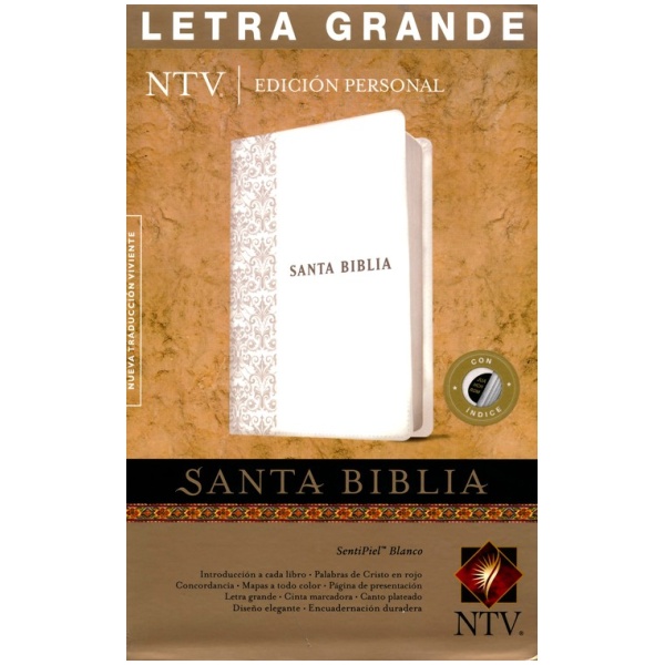 Biblia NTV edición personal blanca letra grande c/ índice
