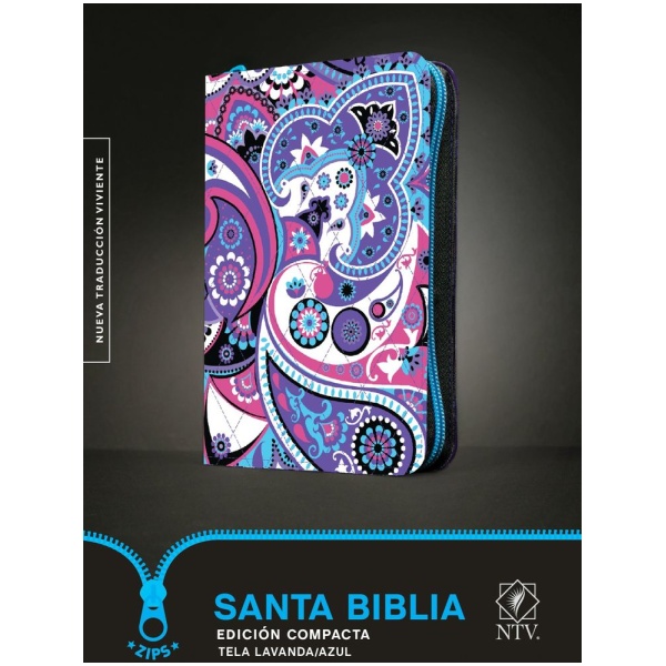 Biblia NTV compacta tela lavanda azul edición zipper - Image 2