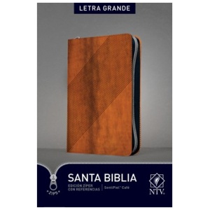 Santa Biblia NTV zíper con referencias letra grande