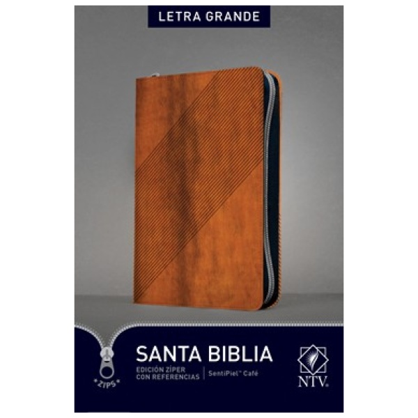 Santa Biblia NTV zíper con referencias letra grande