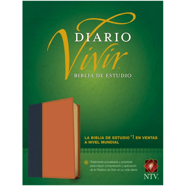 Biblia Edición Estudio Diario Vivir Ntv Imit Piel Azul/cafe