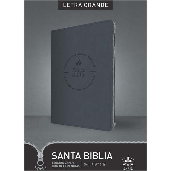 Biblia RVR60 Edición Zíper Referencias Negro Flama