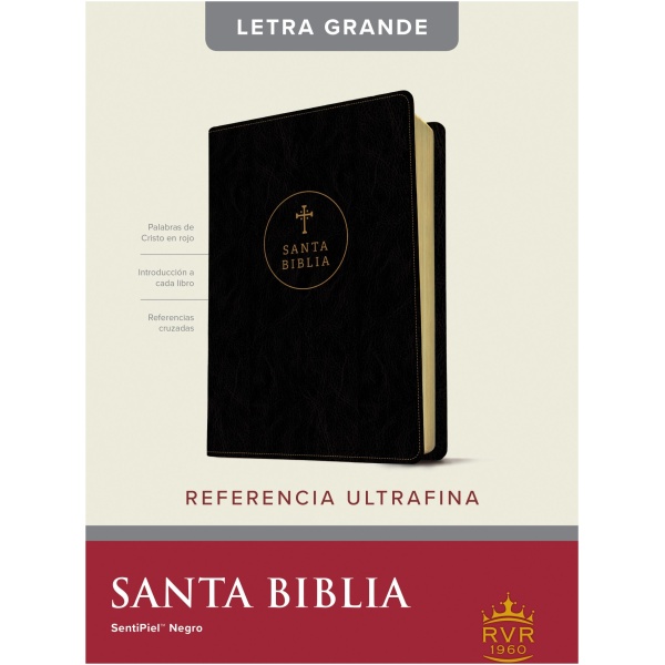 Biblia RVR60 Referencia Ultrafina Letra Grande Negro Cruz
