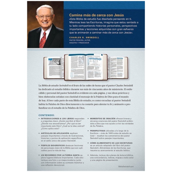 Biblia de Estudio Swindoll NTV Azul tapa dura índice - Image 9