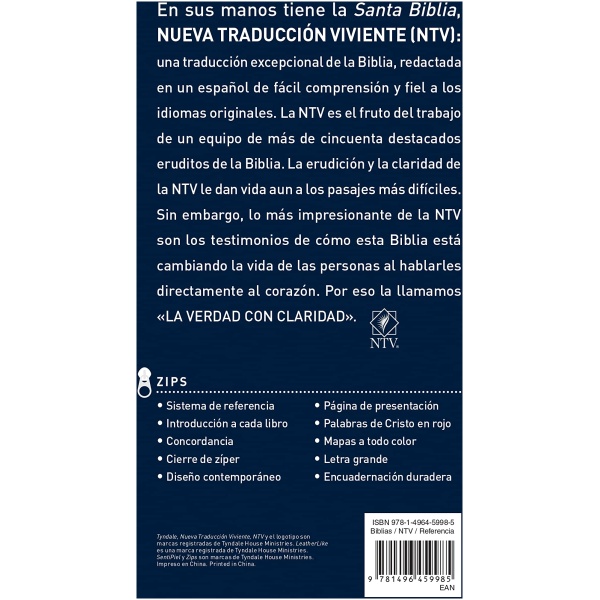 Biblia NTV Edición Zíper Con Referencias Letra Grande - Image 2