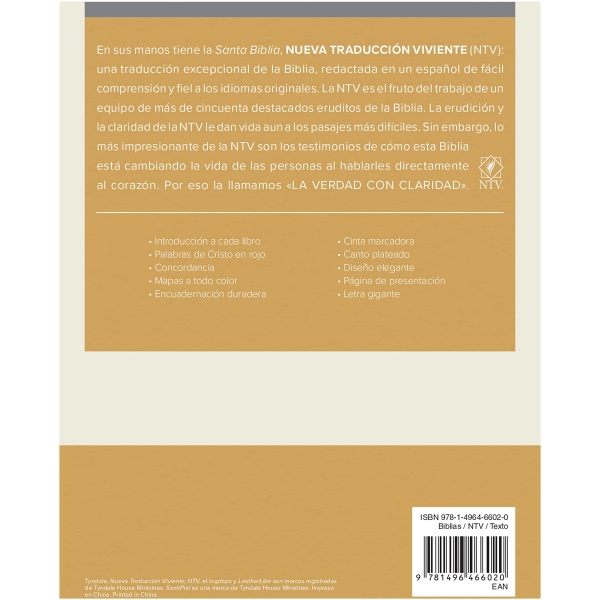 Biblia NTV Edición Manual Letra Grande Gris 12pt - Image 2