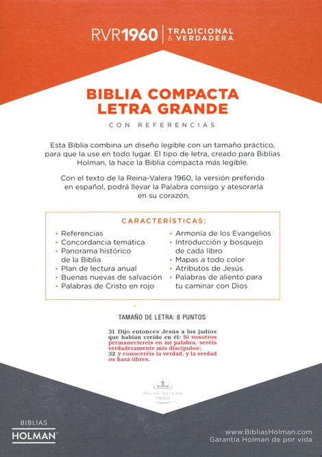 Biblia Compacta Rvr1960, Imit Piel Marrón Con Solapa E Imán - Image 6