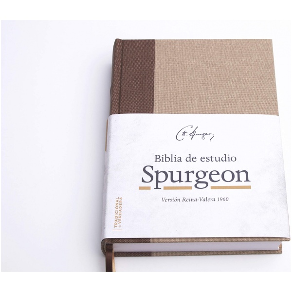 RVR 1960 Biblia de estudio Spurgeon marrón claro tela - Image 4
