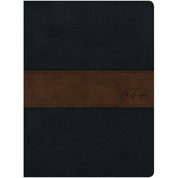 RVR 1960 Biblia de estudio Spurgeon negro/marrón símil piel
