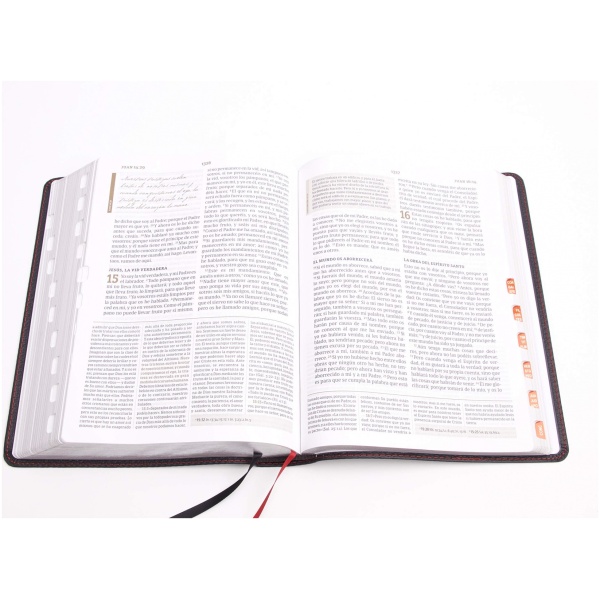 Biblia RVR60 de estudio Spurgeon negro piel genuina índice - Image 5