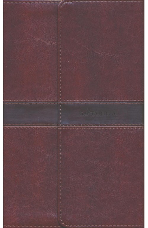 RVR 1960 Biblia Ultrafina, marrón símil piel y solapa con im - Image 4