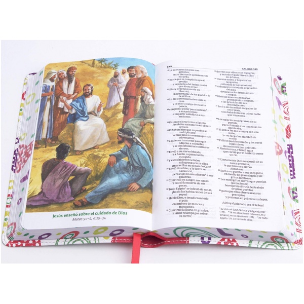 Biblia Luz en mi camino corazones NVI colores símil piel - Image 4