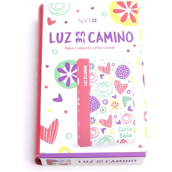 Biblia Luz en mi camino corazones NVI colores símil piel - Image 6