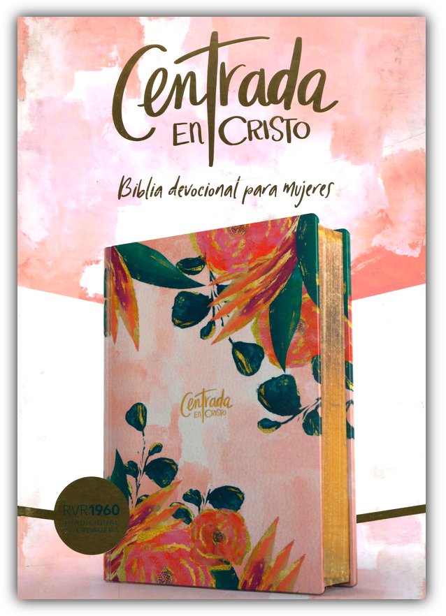 Biblia Rvr1960 Centrada En Cristo Floral Símil Piel