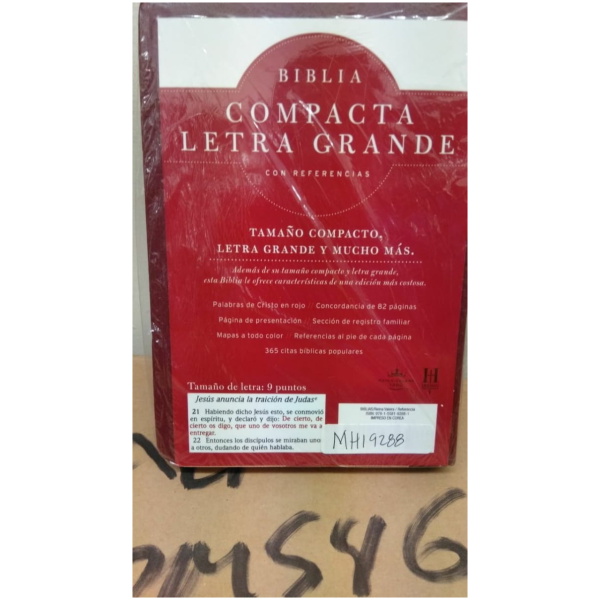 Rvr 1960 Biblia Compacta Letra Grande Con Referencias Borgoñ - Image 4