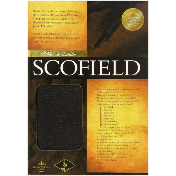 Rvr 1960 Biblia De Estudio Scofield, Piel, Negro