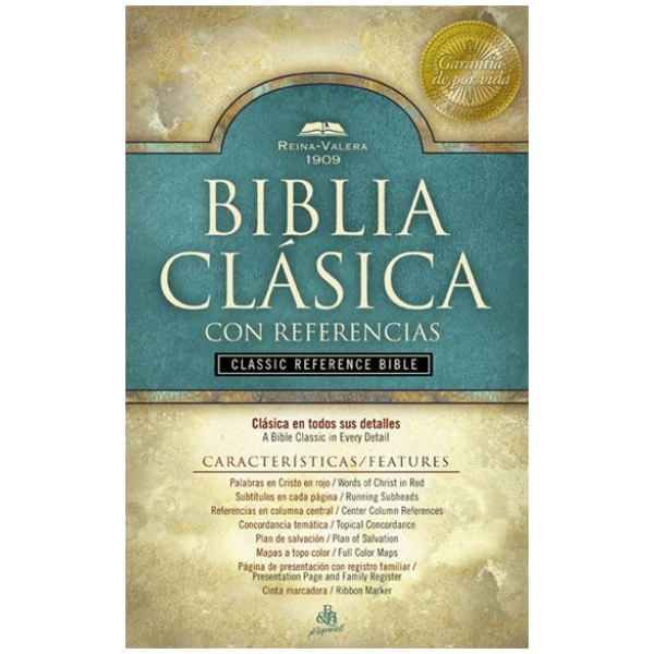 RV 1909 Biblia Clásica con Referencia negro imitación piel