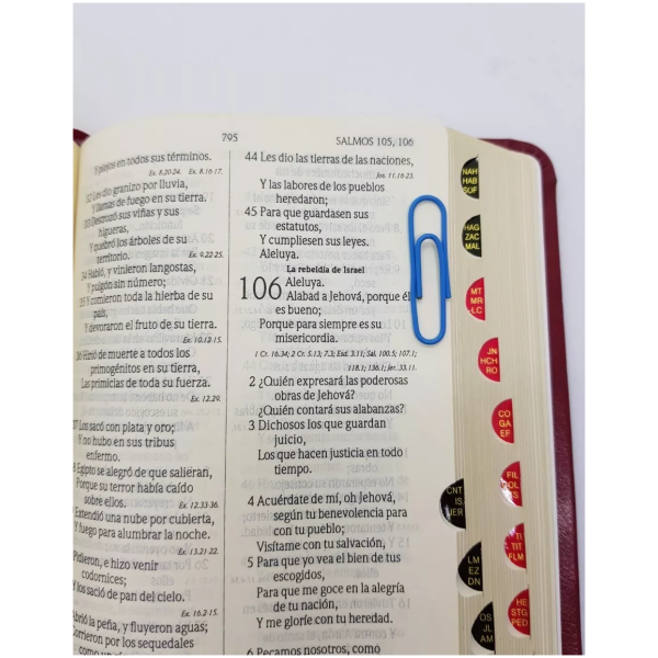 Biblia RVR60 Bolsillo Fina Imit. Piel Vino índice - Image 4