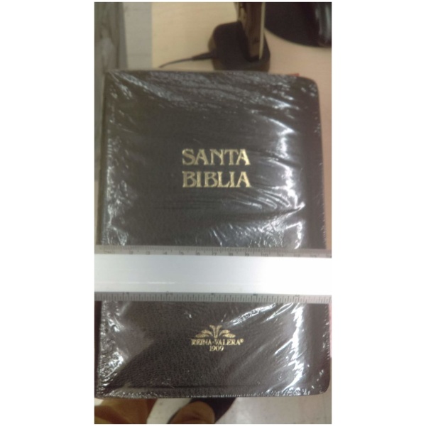 Biblia RV09 Mediana 1909 Imit Piel Negro Vr055 - Image 3