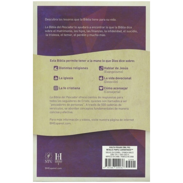 Biblia Del Pescador Ntv Imitación Piel, Color Morado - Image 6