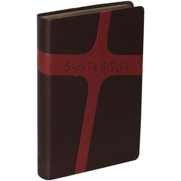 Biblia RVR60 med imit piel let grande marrón/rojo RVR065cLG