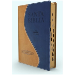 Biblia Lt Gigante Concordancia RVA 1909 Im Piel Café Azul 14 pt índice