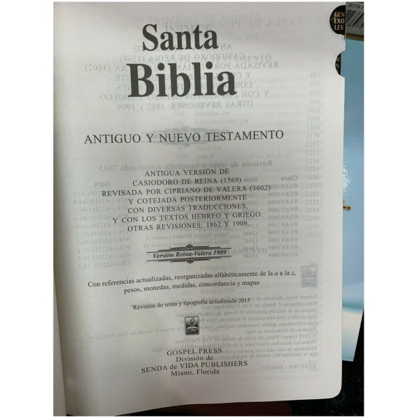 Biblia RV1909 Imit Piel Duotono rojo mostaza letra grande co - Image 4