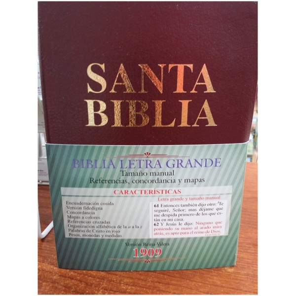 RV 1909 Biblia letra grande con índice café
