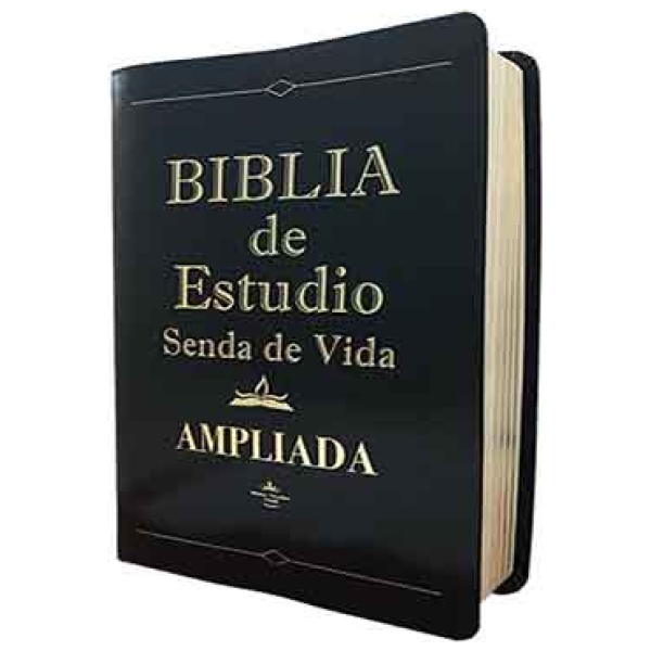 Biblia RVR1960 Estudio Senda de Vida Ampliada Piel Negro Indice