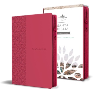 Biblia RV 1960 Letra Grande Símil Piel Fucsia