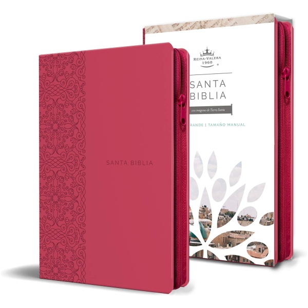 Biblia RV 1960 Letra Grande Símil Piel Fucsia
