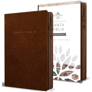Biblia RV1960 Lt Grande Símil Piel Canela Cierre Manual