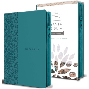 Biblia RV1960 Lt Grande Símil Piel aguamarina cierre