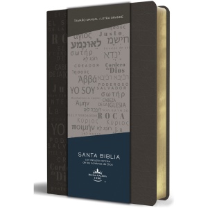 Biblia RVR1960 Manual Simil Piel Gris Nombres de Dios I 10.5pt PJR