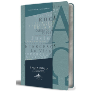 Biblia RVR1960 Lt Grande Manual Simil Piel Azul Nombres de Dios I 10.5pt