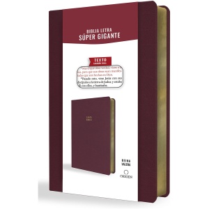 Biblia RV1909 Lt Súper Gigante Símil Piel Vino Tinto 16pt PJR