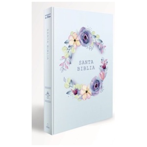 Biblia RVR1960 Nombres De Dios Tapa Dura Flores Azules Manual 10.5pt PJR