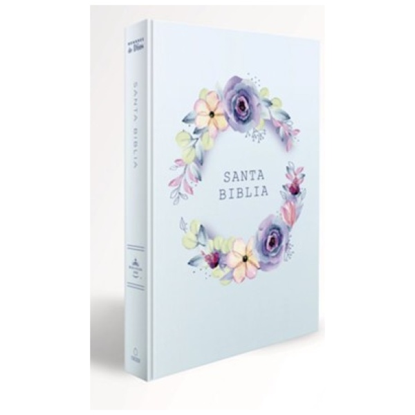 Biblia RVR1960 Nombres De Dios Tapa Dura Flores Azules Manual 10.5pt PJR