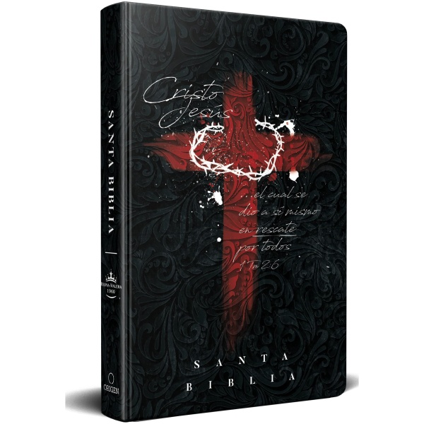 Biblia RVR1960 Letra Grande Manual Cruz Con Corona Tapa Dura 10.5pt