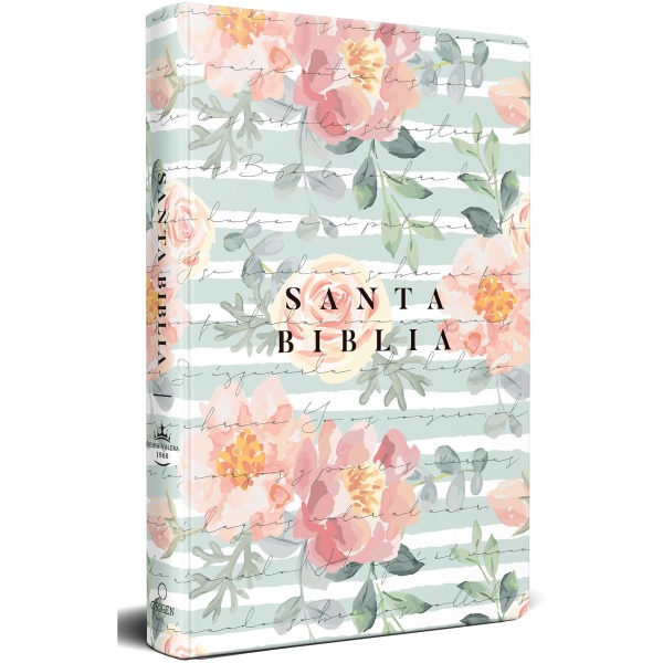 Biblia RVR1960 Letra Grande Manual Rosas Rosada Tapa Dura 10.5pt