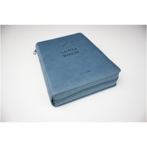 Biblia NVI Letra Grande Con Zipper Azul