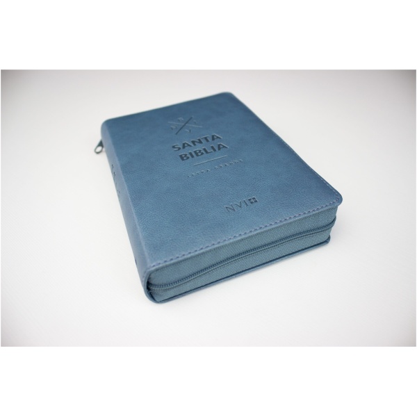 Biblia NVI Letra Grande Con Zipper Azul