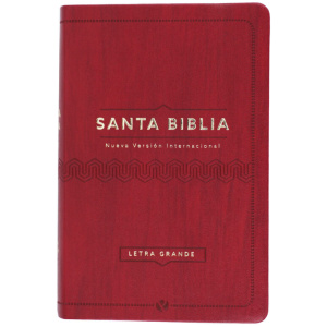 Biblia NVI Letra Grande Manual Vino 11pt cuero italiano