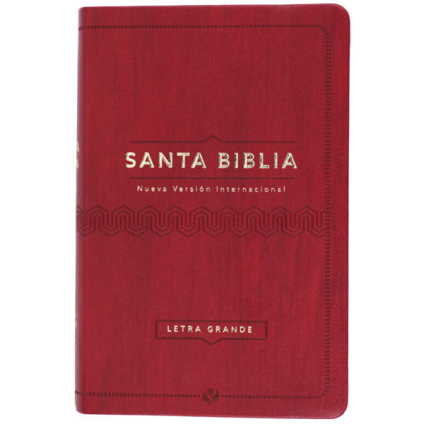 Biblia NVI Letra Grande Manual Vino 11pt cuero italiano