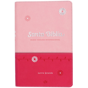 Biblia NVI Letra Grande Manual Rosa 11pt cuero italiano